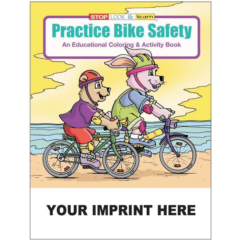 "Practice Bike Safety" Coloring & Activity Books (Custom)